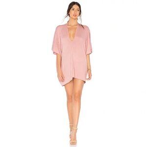 Riller & Fount Lola Dress Sz O/S Rosegold Pink Caftan Mini